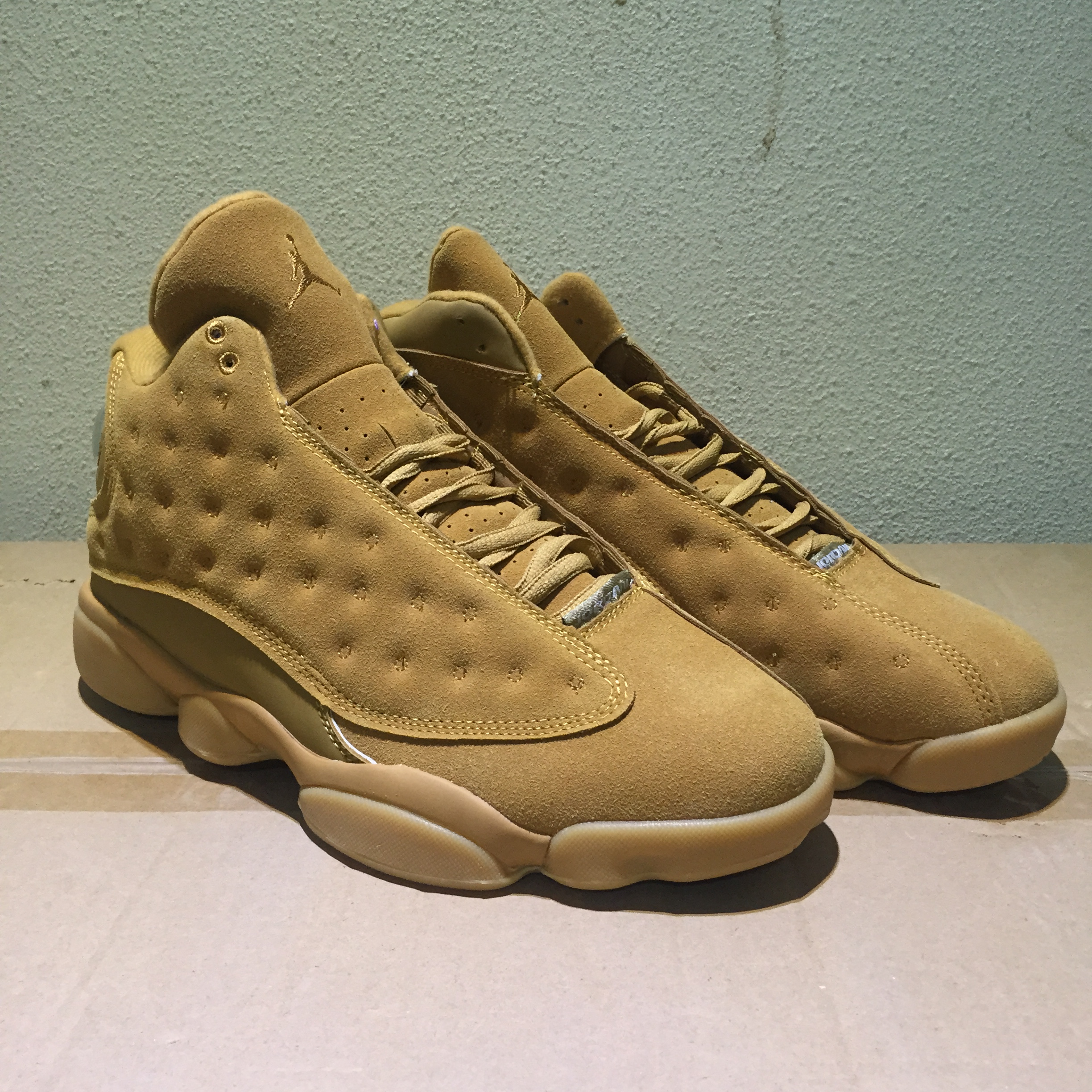 2017 Men Air Jordan 13 All Wheat Yellow Shoes